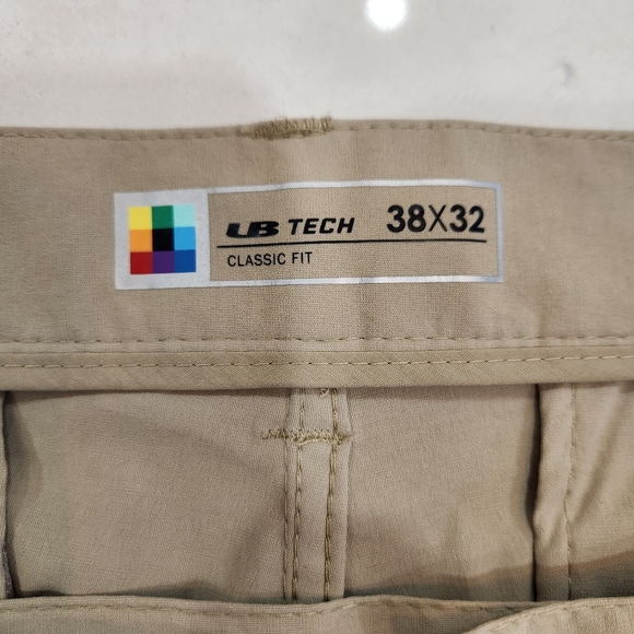 UB TECH Mens Pants Classic Fit Cream Nylon Hiking Golf Mens 38x32 (Actual 38x31) - Picture 7 of 14